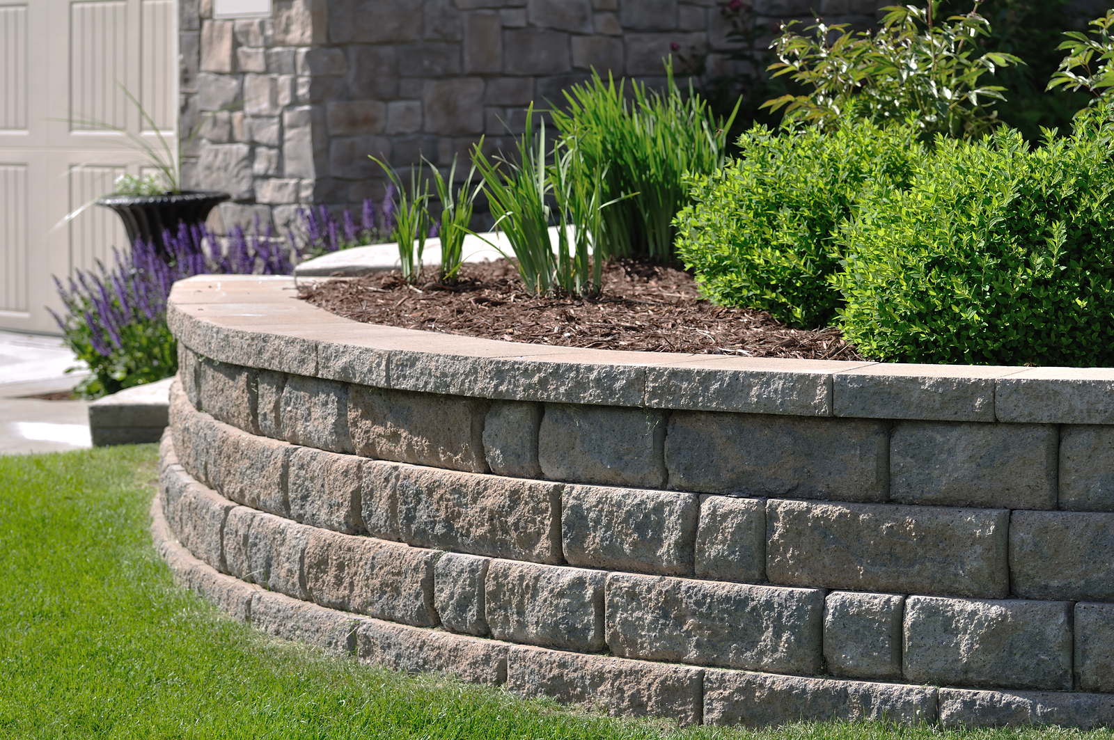 Retaining Wall Installation SE Michigan Heritage Irrigation Landscape